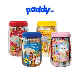 [Hộp 50 tuýp] Súp Thưởng Mèo Ciao Churu Mix Nhiều Vị