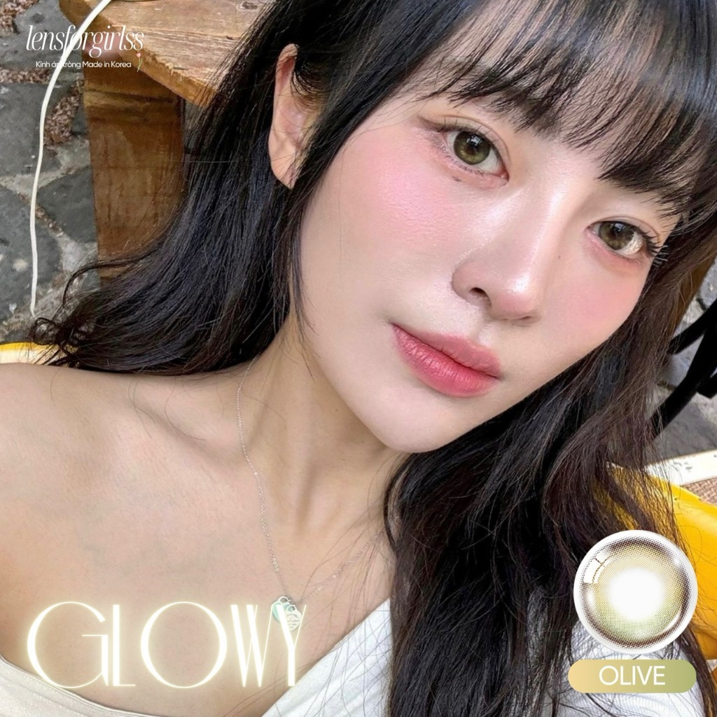 (OLENS) Lens 1 ngày | Kính áp tròng hiệu ứng phủ bóng GLOWY OLIVE chính hãng KOREA | LENSFORGIRLSS | BigBuy360 - bigbuy360.vn