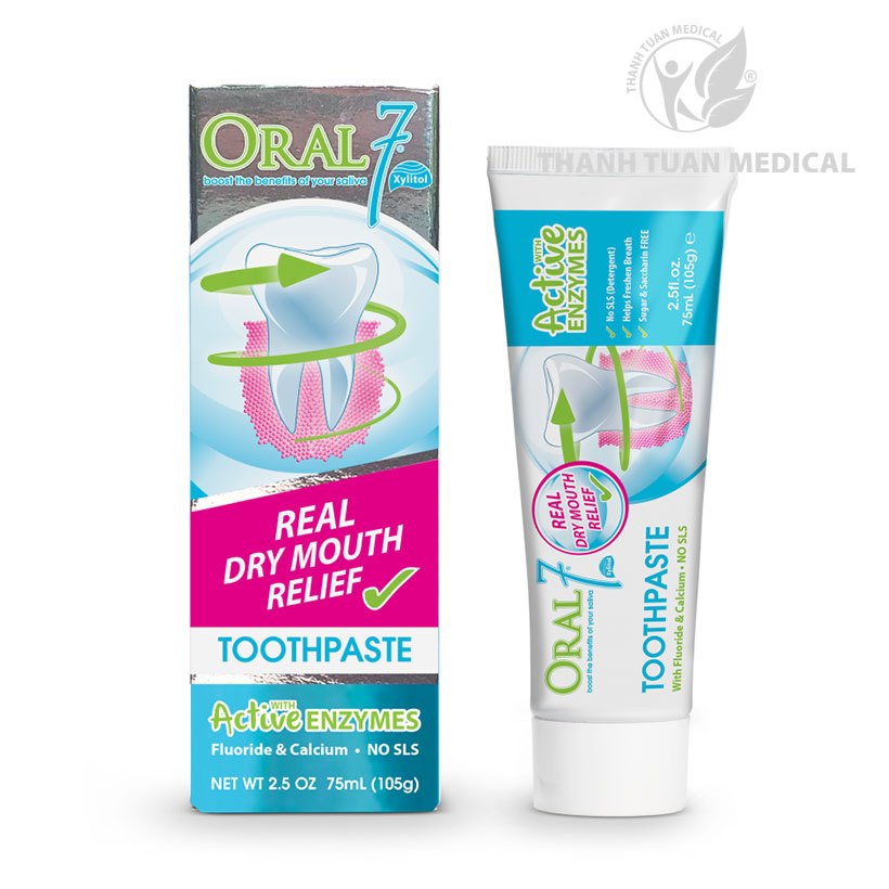 [Hàng UK, có bill] Kem đánh răng giữ ẩm miệng Oral7 Moisturising Toothpaste 75ml, xoa dịu cảm giác khô rát, khó chịu