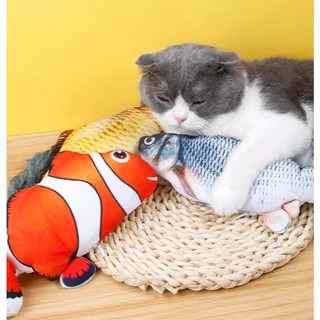 đồ chơi thú bông cá quẩy đuôi cho mèo