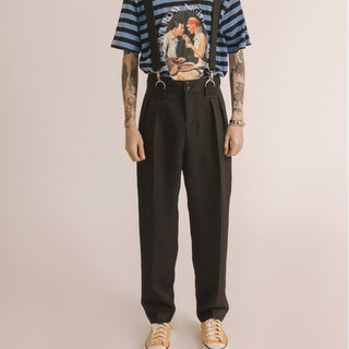 BLANKESPACE Quần Ống Rộng Clown Black Pants Vải Cotton Sợi Chéo Thời Trang Nam Nữ Unisex