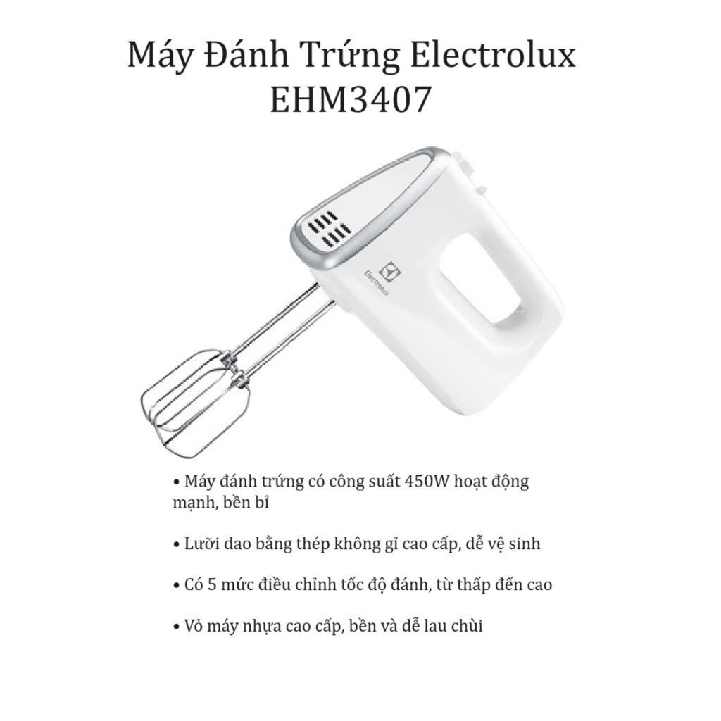 [Cam kết mới 100% chính hãng] Máy Đánh Trứng Electrolux EHM3407