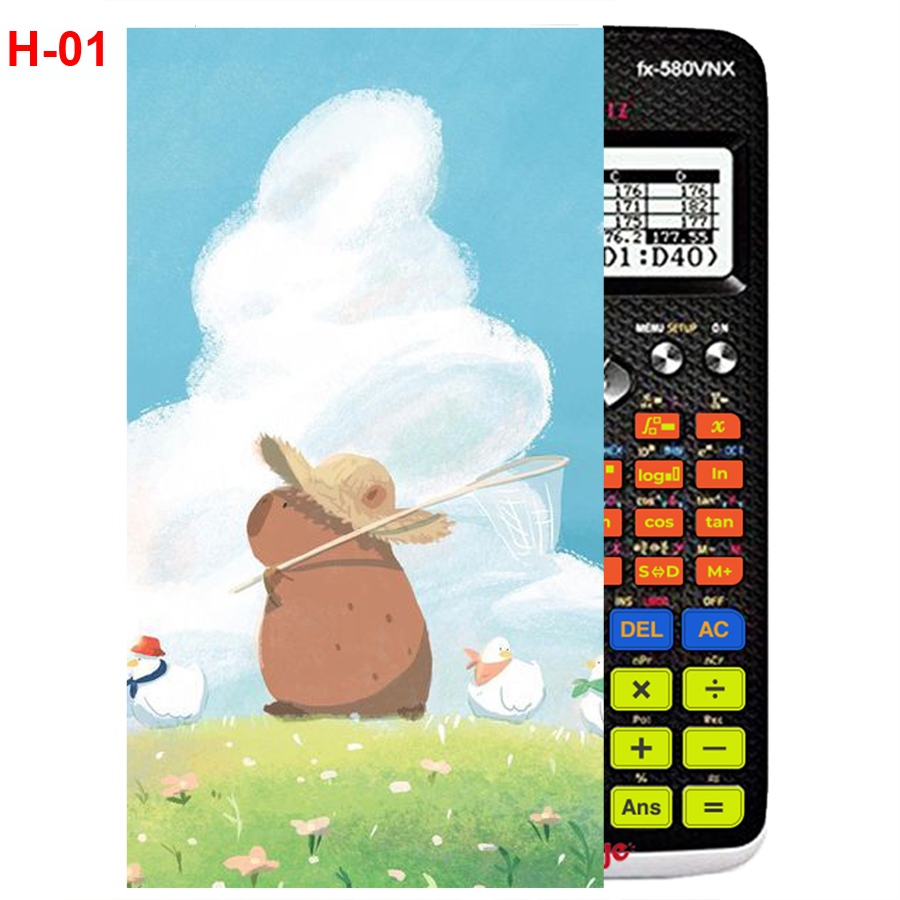 Hình Dán - decal dán máy tính CASIO fx570 , fx580...Cabybara (nhiều mẫu)