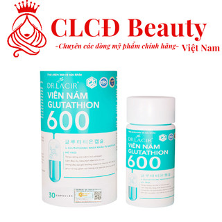 Viên Uống Glutathione 600 Drlacir Hộp 30 viên,Giúp trắng da,ngừa nám,hạn chế lão hoá da,nếp nhăn,cân bằng nội tiết tố nữ