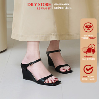 Giày đế xuồng nữ DILY quai mảnh tôn chân, guốc đế xuồng mũi vuông hot trend cao 7cm DL0518
