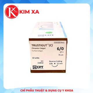 CHỈ PHẪU THUẬT TỰ TIÊU TAN CHẬM CPT TRUSTIGUT® (C) CHROMIC CATGUT số 6/0 - C10E12 (hộp 12 tép)