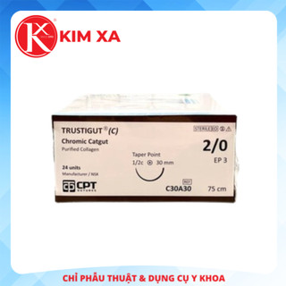 Chỉ phẫu thuật tự tiêu tan chậm cpt trustigut® chromic catgut số 2/0 - c30a30