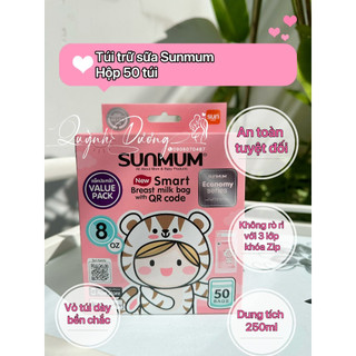 Túi trữ sữa Sunmum Thái Lan 8oz/ 250ml (hộp 50 túi 3 zip)