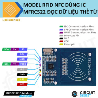 Mạch rfid 13.56mhz rc522 đọc thẻ từ