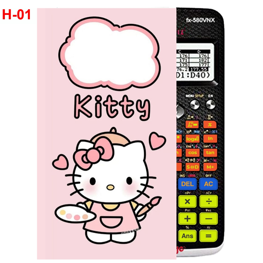 Hình Dán - decal dán máy tính CASIO fx570 , fx580...Hello Kitty (nhiều mẫu khác nhau)