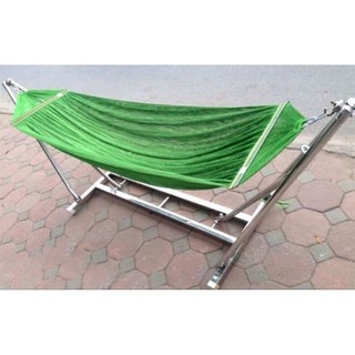 Võng Xếp Inox chân vuông cao cấp kèm lưới võng