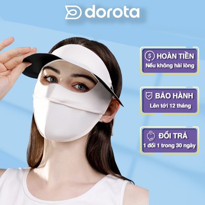 Khẩu trang chống nắng kèm mũ 2 trong 1 loại bỏ tia UV vải lụa băng mỏng mát thoáng khí mùa hè MKT