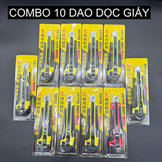 [ COMBO 10 Dao rọc giấy ]  lưỡi 18mm - Dụng cụ hỗ trợ đắc lực trong văn phong cho việc cắt giấy, dây điện, bìa cứng.
