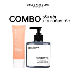 2 in 1 Combo Dầu gội kiềm dầu và Kem dưỡng tóc Grace and Glow 400ml + 70ml