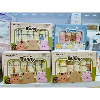 [Chat với shop lấy mã giảm 20%-25% ]Set 5 Khăn sữa sợi tre Bunny siêu mềm an toàn cho bé