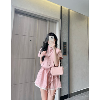 Set jum cộc tay ren chân váy kèm quần bảo hộ liền phong cách thời trang nữ Samhyewear Thời Trang Nữ