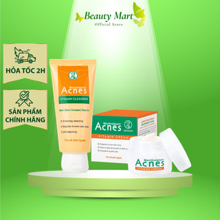 Combo dưỡng da mụn Acnes - giúp mờ sẹo, mờ thâm mụn - gồm 1 kem dưỡng 50g và 1 sữa rửa mặt 50g/100g