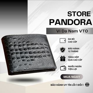 Ví da nam dập vân cao cấp, ví cá sấu dáng ngang tặng kèm hộp - pandora.store | ví cs01