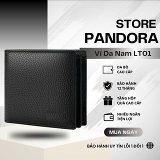 Ví Da Nam Cao Cấp Siêu Bền, Ví Nam Da Thật dáng ngang Tặng Kèm hộp - Pandora.Store | Ví LT01