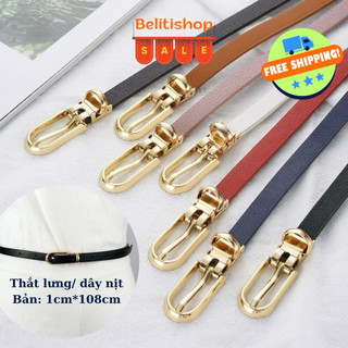Thắt lưng Da Dây PU 1cm nhiều màu BL3 Dây Nịt Nữ khóa đơn giản thanh lịch Phong cách Hàn Quốc