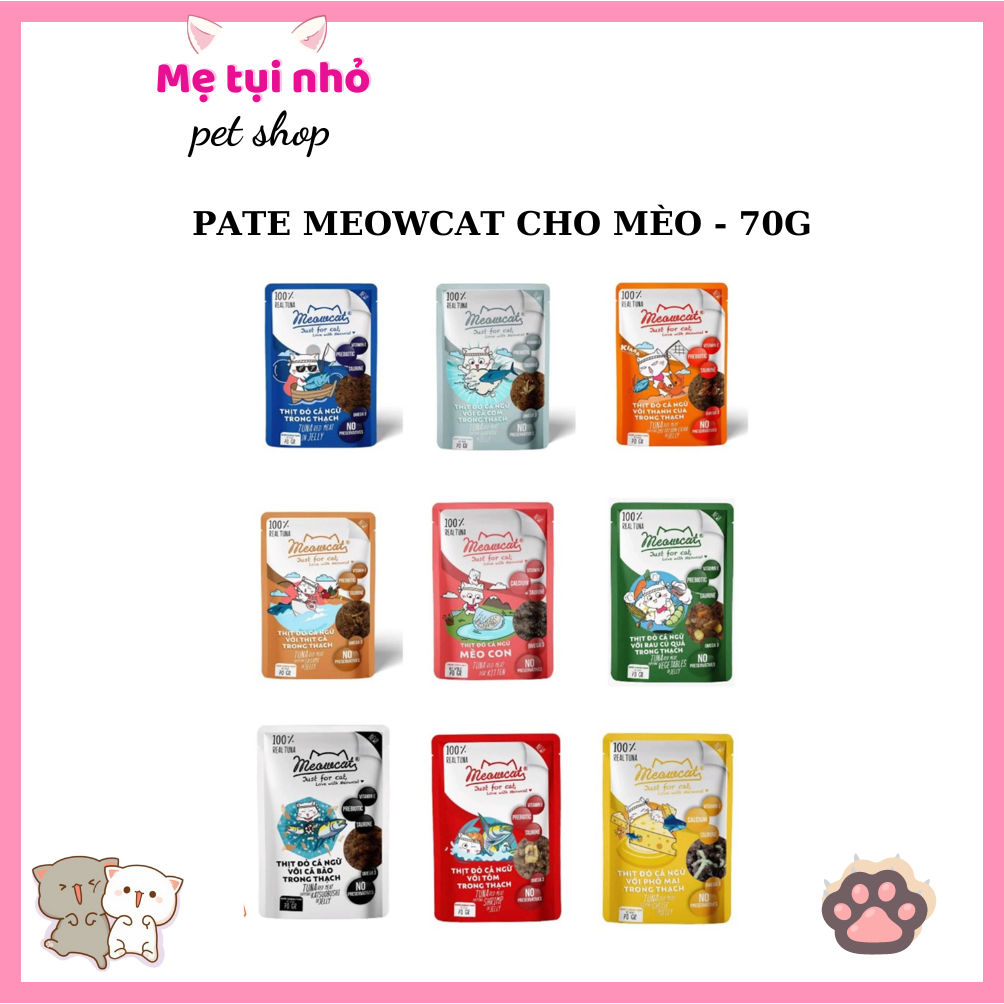 Pate MeowCat Dành Cho Mèo Mọi Trên 6 Tháng Tuổi Túi 70G