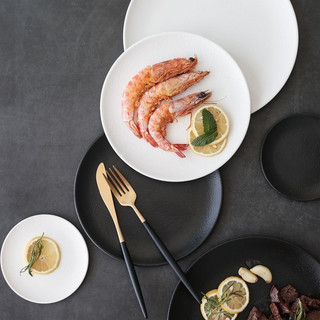 đĩa sứ Nhám Trắng/Đen  size 12/16cm , dĩa sứ decor bánh , sứ cao cấp
