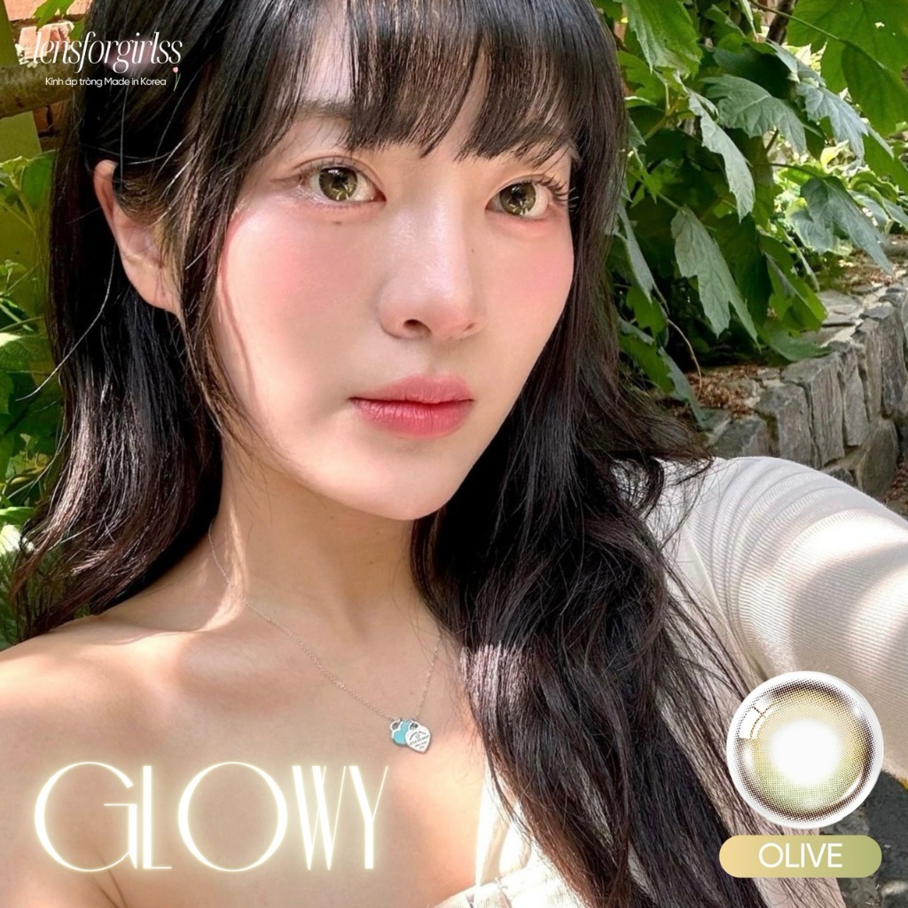 (OLENS) Lens 1 ngày | Kính áp tròng hiệu ứng phủ bóng GLOWY OLIVE chính hãng KOREA | LENSFORGIRLSS | BigBuy360 - bigbuy360.vn