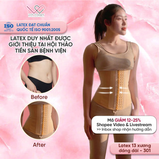 Đai Nịt Bụng Chuẩn Quốc Tế VIETCORSET Slim 301 -  Latex Corset Chuẩn 13 Xương Giảm Eo & Mỡ Bụng Cho Người Trên 1m65