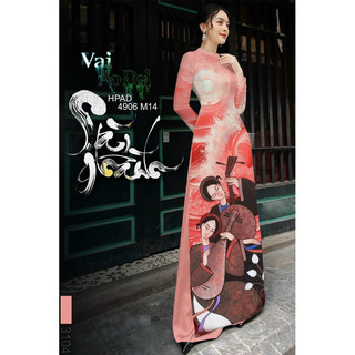 Vải may áo dài in 3d"tiếng vọng quê hương".shop bán vải chưa may,không bán áo may sẵn