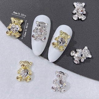Set 5 charm gấu trái tim trang trí móng tay