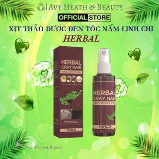 Xịt Đen Tóc Herbal - Serum Herbal Nấm Linh Chi Phủ Bạc Kích Đen Tóc, Nuôi Tóc Đen Dày An Toàn, Phủ Đen Tóc Tự Nhiên