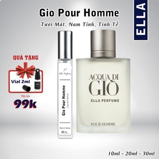 Nước hoa Nam ELLA PERFUME Gio Pour Homme EDT (Giò Trắng) Chính Hãng (10ml / 20ml / 30ml) - Tươi mát, Hiện Đại, Lôi Cuốn