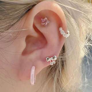 [1 CHIẾC] Khuyên tai bông tai hình nơ chốt bi (KHÔNG ĐỐI NHAU) I 2 GIRLS ACCESSORIES I