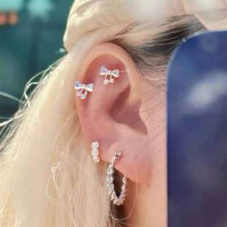[1 CHIẾC] Khuyên tai bông tai hình nơ chốt bi (KHÔNG ĐỐI NHAU) I 2 GIRLS ACCESSORIES I