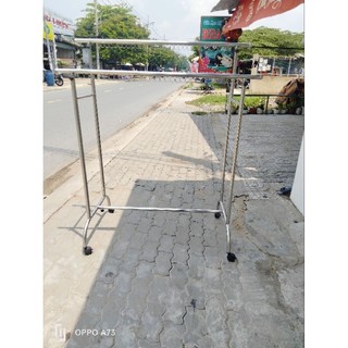 Sào Đôi chân cong lắp ráp Inox chắc chắn -cao 1m5-chiều dài thanh phơi tự chọn 80cm - 1m5