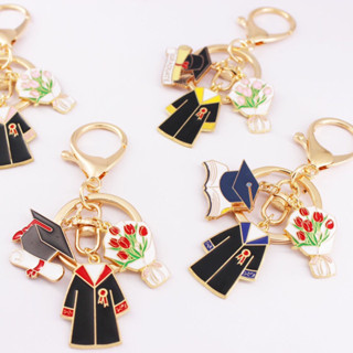 Móc khoá kim loại ,móc khoác cặp đôi quà tặng ngày lễ tốt nghiệp áo mũ tốt nghiệp nhiều màu sắc