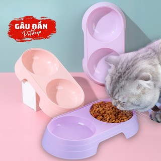 Bát ăn đôi cho chó mèo - bát đôi hình bầu dục cho chó mèo
