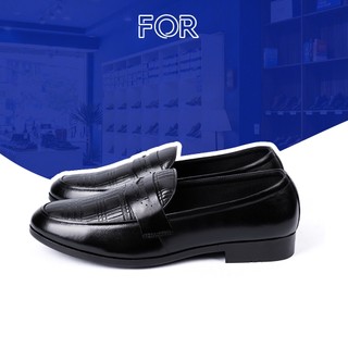 Giày tây nam for da bò thật dập vân kẻ độc đáo plf21