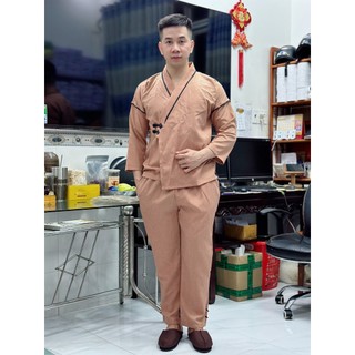ĐỒ LAM ĐI CHÙA #SET ĐỒ LAM ĐI CHÙA CAO CẤP  mã s1 mẫu nhật nam vải linen gân