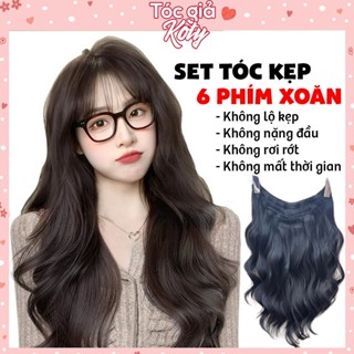  Set 6 tóc giả kẹp xoăn dài đẹp cho nữ shop Koty tóc giả nhiều mảnh kẹp phím 