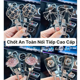 Chốt cắm nối tiếp cài dây an toàn, xít beo hợp kim cao cấp-họa tiết đính đá lấp lánh. mai na shopcar