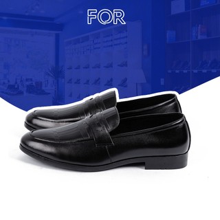 Giày tây nam FOR cao cấp sang trọng da bò nguyên tấm nhập khẩu vân kẻ trẻ trung phù hợp mọi lứa tuổi PLF04