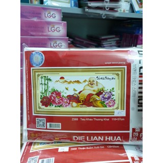 Tranh thêu Phật Di Lặc Z588 - kích thước: 118 * 57 cm. (TRANH CHƯA LÀM).