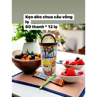 [60 thanh] kẹo dẻo chua cầu vồng, hương vị trái cây