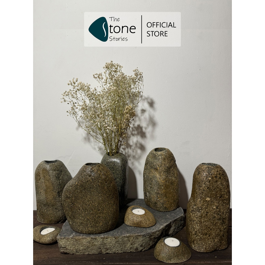 Bình Cắm Hoa Đá Cuội Độc Đáo - Lọ Cắm Hoa Đá Cuội - TheStoneStories.vn