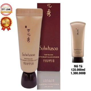 [ SALE Combo 2 TUÝP ] Sửa rửa mặt thông đỏ Sulwhasoo Timetreasure Extra Creamy Cleansing Foam 15ml*2