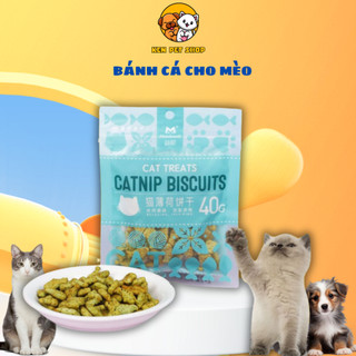 Bánh Cá Cho Mèo Biscuits Catnip Giảm Búi Lông Snack Cho Mèo Hương Bạc Hà Giảm Hôi Miệng Sạch Răng