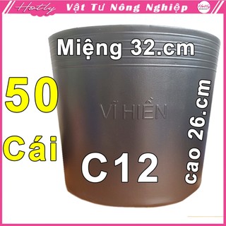 50 Chậu nhựa VĨ HIỀN C12 miệng,cao 32x26cm trồng cây ăn trái và hoa siêu bền--77108