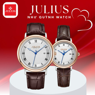 Đồng hồ đôi Nam/Nữ Julius Hàn Quốc Ja-1450 dây da ( Nâu, Đen)