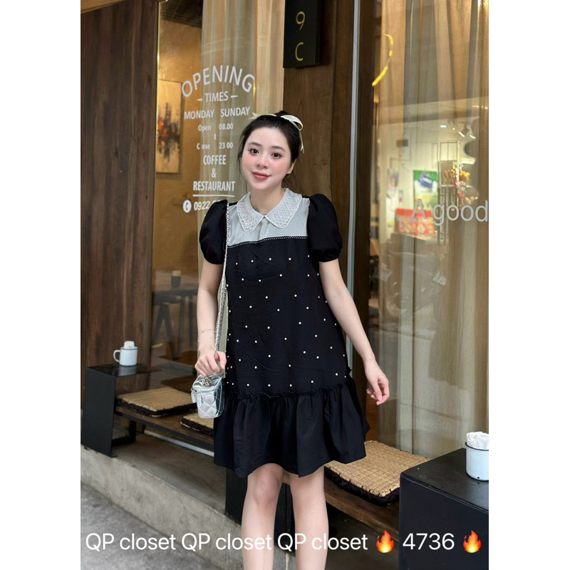 Váy xuông vân cổ đá